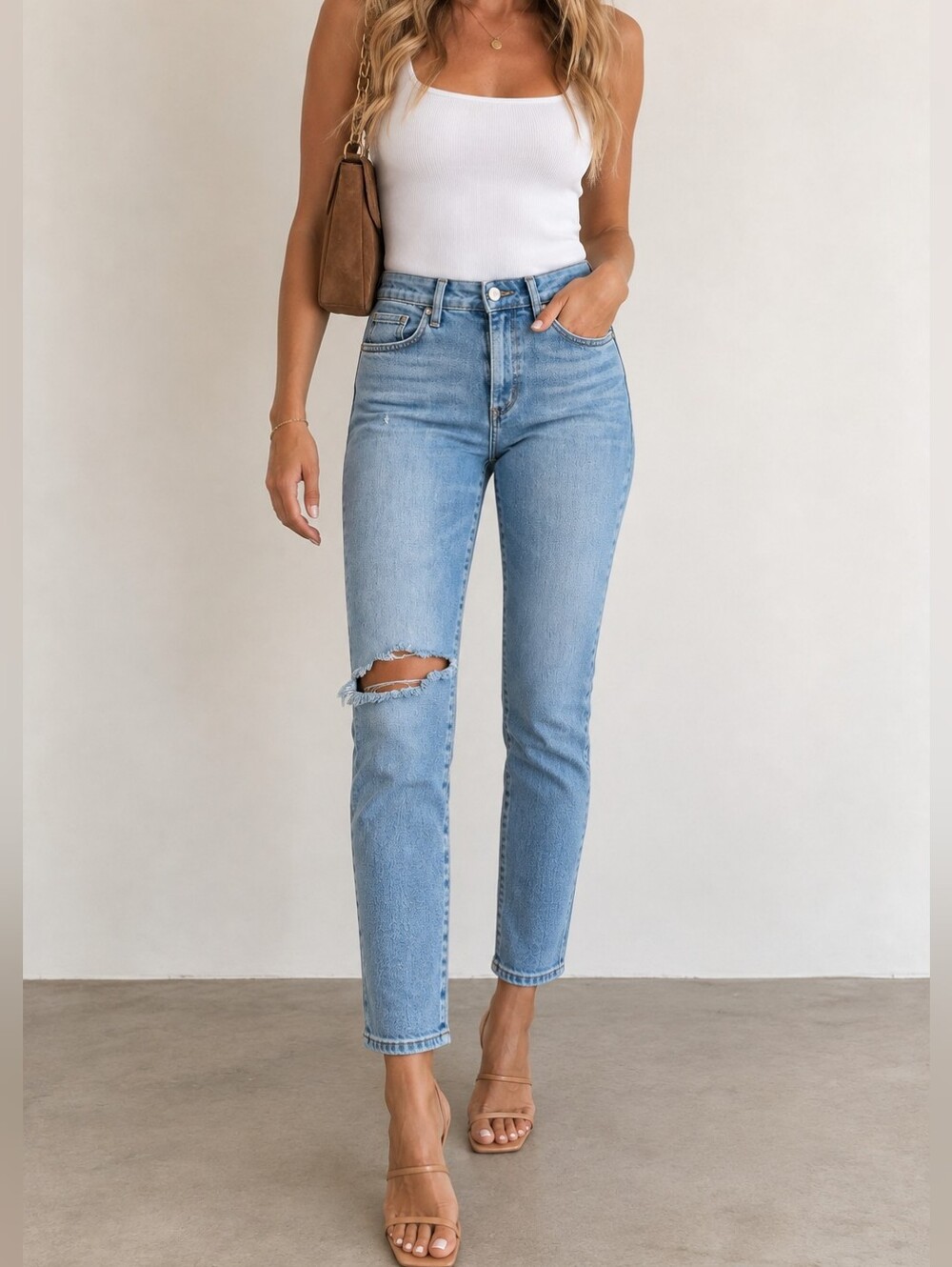 AGOLDE Sophie Mid Rise Ankle Skinny Jeans Size 30 Distressed Tame/Thriller Wash